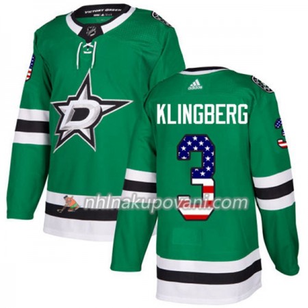 Dallas Stars Dresy John Klingberg 3 2017-2018 USA Flag Fashion Zelená Adidas Authentic - Pánské